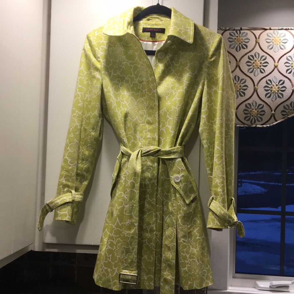 Lime green with white outline flowers